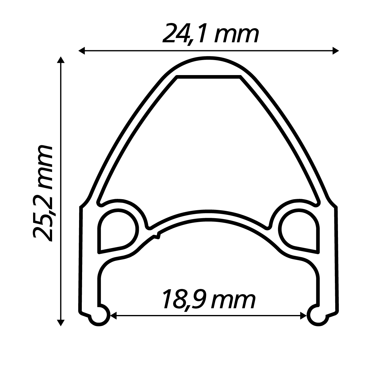 Perfil - Aro Viper Aero Vision V-Brake - Preto