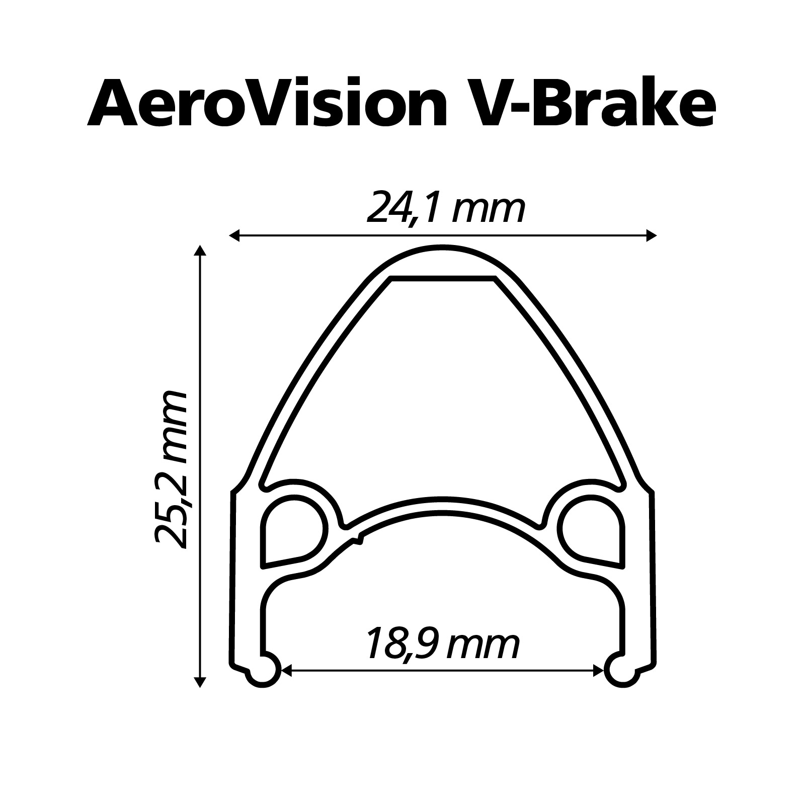 Perfil - Aro Viper Aero Vision V-Brake - Preto